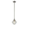 Oxford Mini Pendant shown in the Brushed Satin Nickel finish with a Seedy shade