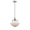 Oxford Mini Pendant shown in the Brushed Satin Nickel finish with a Matte White shade