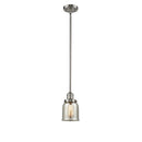 Bell Mini Pendant shown in the Brushed Satin Nickel finish with a Silver Plated Mercury shade