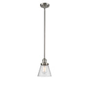 Cone Mini Pendant shown in the Brushed Satin Nickel finish with a Seedy shade