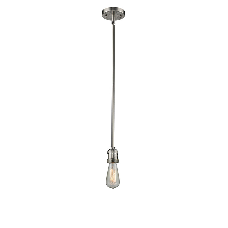 Bare Bulb Mini Pendant shown in the Brushed Satin Nickel finish