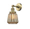 Innovations Lighting Chatham 1-100 watt 6 inch Antique Brass Sconce with Clear Fluted glass and Solid Brass 180 Degree Adjustable Swivel With Engraved Cast Cup 203ABG142