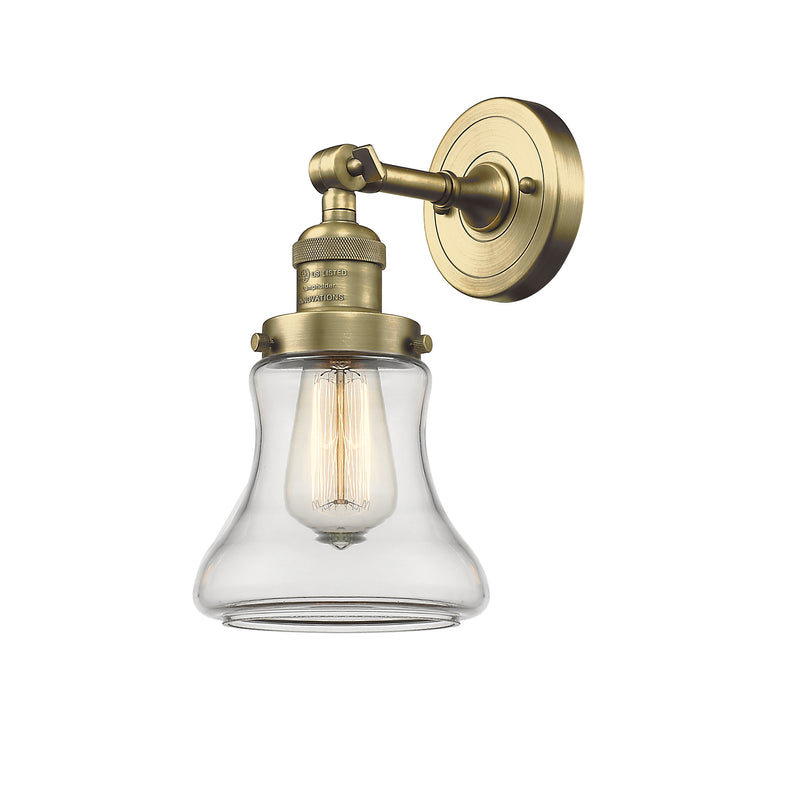 Bellmont Sconce shown in the Antique Brass finish with a Clear shade