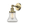 Innovations Lighting Bellmont 1-100 watt 6.5 inch Antique Brass Sconce with Clear glass and Solid Brass 180 Degree Adjustable Swivel With Engraved Cast Cup 203ABG192