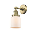 Bell Sconce shown in the Antique Brass finish with a Matte White shade