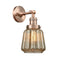 Chatham Sconce shown in the Antique Copper finish with a Mercury shade