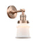 Canton Sconce shown in the Antique Copper finish with a Matte White shade