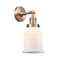 Canton Sconce shown in the Antique Copper finish with a Matte White shade