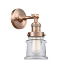 Canton Sconce shown in the Antique Copper finish with a Clear shade