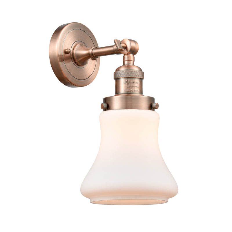 Bellmont Sconce shown in the Antique Copper finish with a Matte White shade