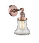 Innovations Lighting Bellmont 1-100 watt 6.5 inch Antique Copper Sconce with Clear glass and Solid Brass 180 Degree Adjustable Swivel With Engraved Cast Cup 203ACG192