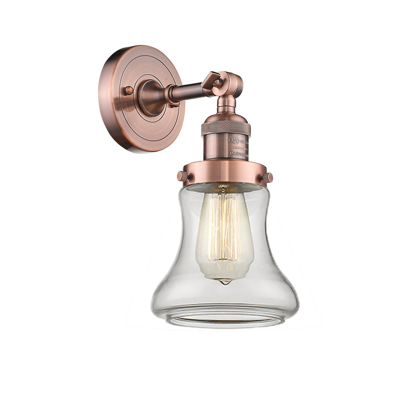 Bellmont Sconce shown in the Antique Copper finish with a Clear shade