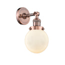 Beacon Sconce shown in the Antique Copper finish with a Matte White shade