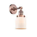 Bell Sconce shown in the Antique Copper finish with a Matte White shade