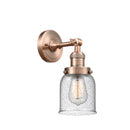 Bell Sconce shown in the Antique Copper finish with a Seedy shade