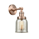 Bell Sconce shown in the Antique Copper finish with a Silver Plated Mercury shade