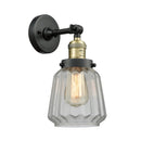 Chatham Sconce shown in the Black Antique Brass finish with a Clear shade