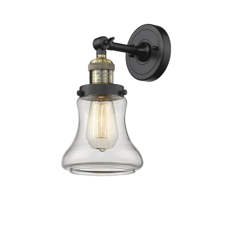 Bellmont Sconce shown in the Black Antique Brass finish with a Clear shade