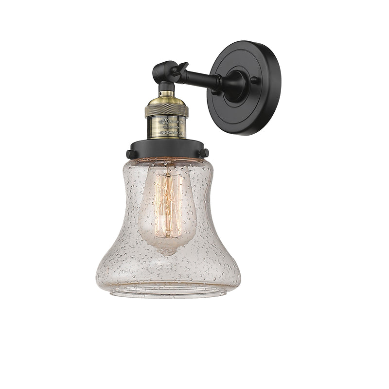 Bellmont Sconce shown in the Black Antique Brass finish with a Seedy shade