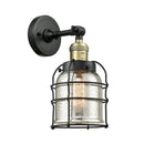 Bell Cage Sconce shown in the Black Antique Brass finish with a Silver Plated Mercury shade