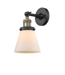 Innovations Lighting Small Cone 1-100 watt 6 inch Black Antique Brass Sconce with Matte White Cased glass and Solid Brass 180 Degree Adjustable Swivel With Engraved Cast Cup 203BABG61