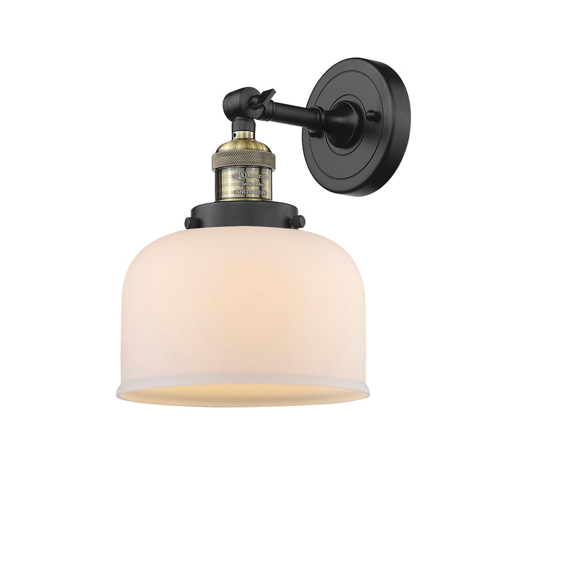 Bell Sconce shown in the Black Antique Brass finish with a Matte White shade