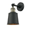 Addison Sconce shown in the Black Antique Brass finish with a Matte Black shade