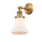 Bellmont Sconce shown in the Brushed Brass finish with a Matte White shade