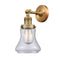 Bellmont Sconce shown in the Brushed Brass finish with a Clear shade