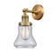 Bellmont Sconce shown in the Brushed Brass finish with a Seedy shade