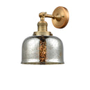 Bell Sconce shown in the Brushed Brass finish with a Silver Plated Mercury shade