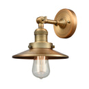 Railroad Sconce shown in the Brushed Brass finish with a Brushed Brass shade