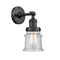 Canton Sconce shown in the Matte Black finish with a Seedy shade