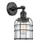 Bell Cage Sconce shown in the Matte Black finish with a Clear shade