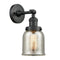 Bell Sconce shown in the Matte Black finish with a Silver Plated Mercury shade