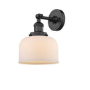 Bell Sconce shown in the Matte Black finish with a Matte White shade