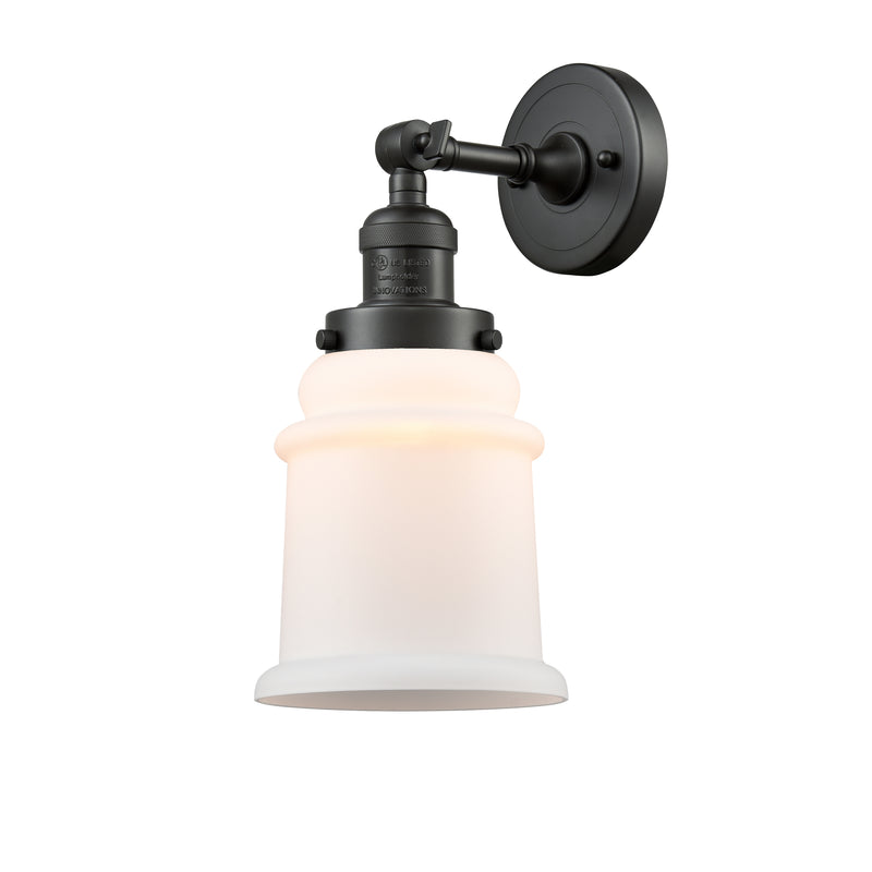 Canton Sconce shown in the Oil Rubbed Bronze finish with a Matte White shade