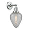 Geneseo Sconce shown in the Polished Chrome finish with a Clear Crackled shade