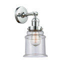 Canton Sconce shown in the Polished Chrome finish with a Seedy shade