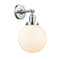 Beacon Sconce shown in the Polished Chrome finish with a Matte White shade