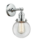 Beacon Sconce shown in the Polished Chrome finish with a Clear shade