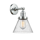 Cone Sconce shown in the Polished Chrome finish with a Seedy shade