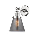 Cone Sconce shown in the Polished Chrome finish with a Plated Smoke shade