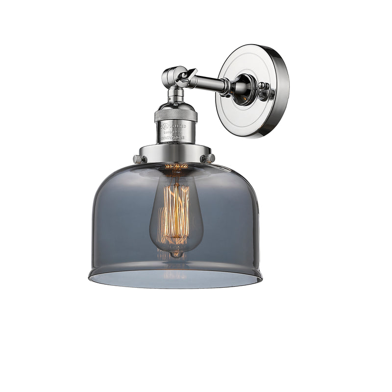 Bell Sconce shown in the Polished Chrome finish with a Plated Smoke shade