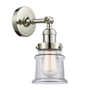 Canton Sconce shown in the Polished Nickel finish with a Clear shade