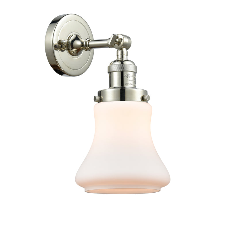 Bellmont Sconce shown in the Polished Nickel finish with a Matte White shade