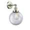 Beacon Sconce shown in the Polished Nickel finish with a Clear shade