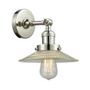 Halophane Sconce shown in the Polished Nickel finish with a Clear Halophane shade