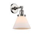 Cone Sconce shown in the Polished Nickel finish with a Matte White shade