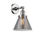 Cone Sconce shown in the Polished Nickel finish with a Plated Smoke shade